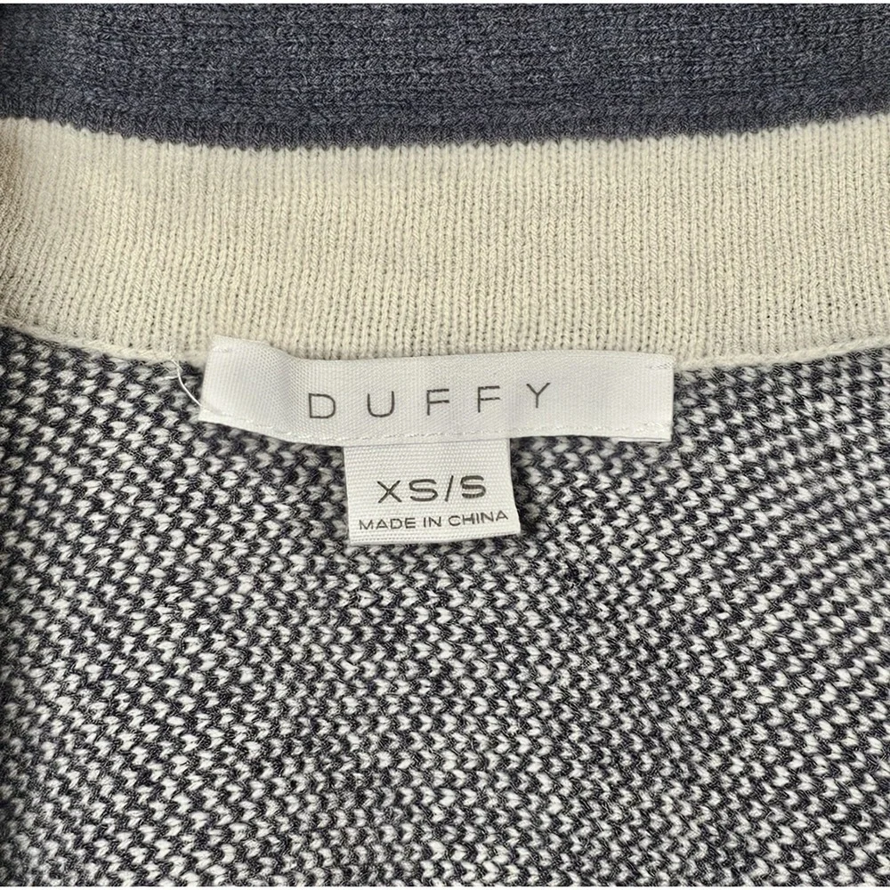 Duffy Wool Cashmere Gray Wrap Poncho Sweater Attached Scarf XS/small